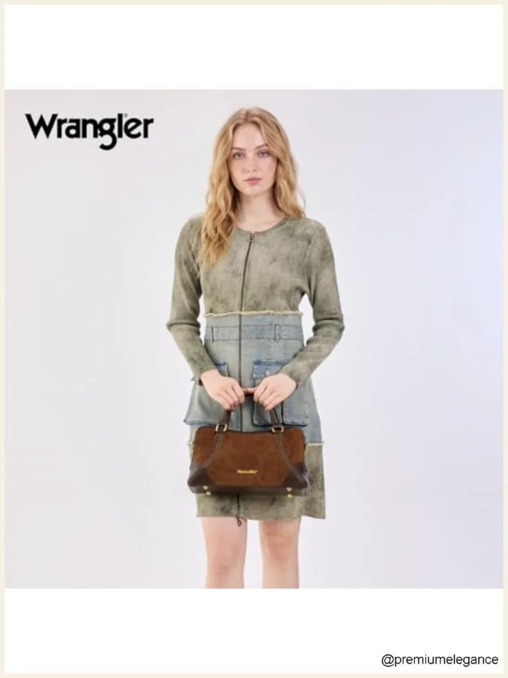 Western Faux Suede Satchel Crossbody Bag with Adjustable Strap